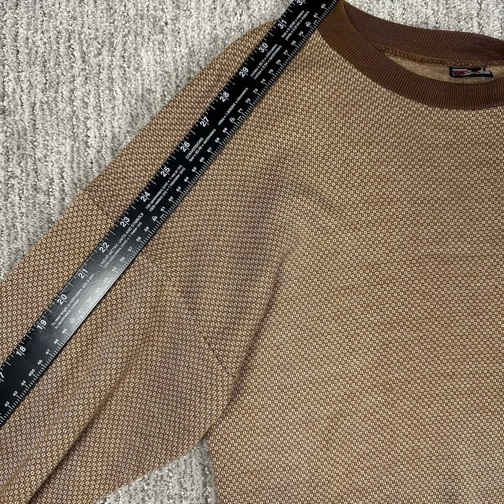 Halhas Digi Mens Cracked Walnut Brown 2 Tone Striped Pullover Knit Sweater Large